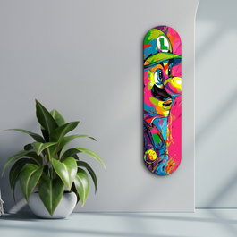 Wallity Luigi Fan Art - Pintura Decorativa de Vidrio Templado 20 x 80 cm